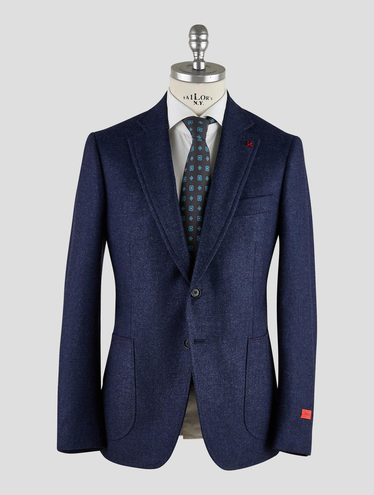 Isaia Dark Blue Wool Cashmere Blazer Mod. Capri