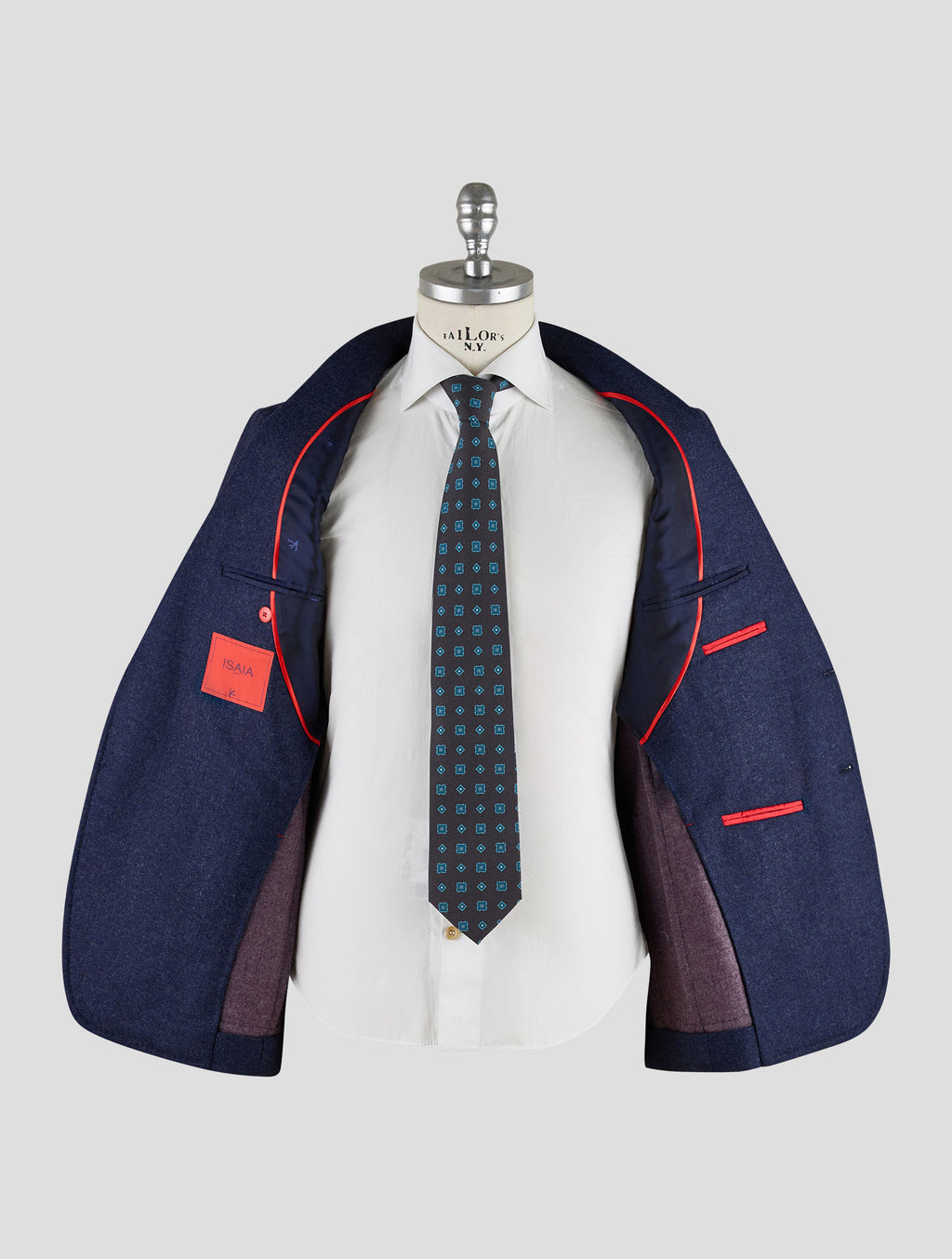 Isaia Dark Blue Wool Cashmere Blazer Mod. Capri