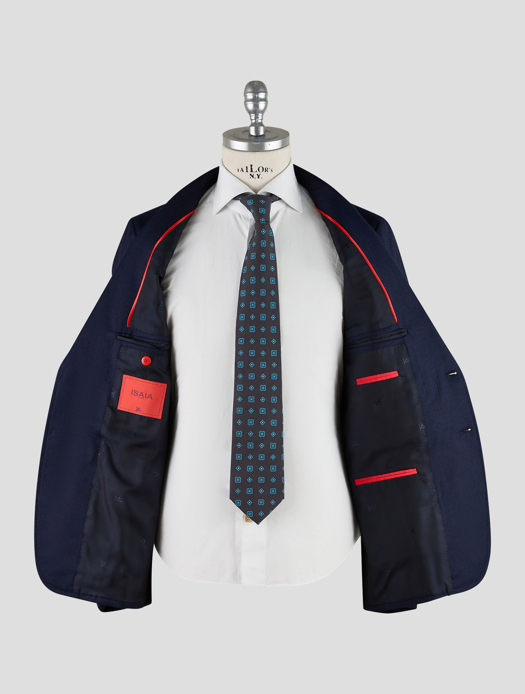 Isaia Dark Blue Wool Blazer Mod. Capri