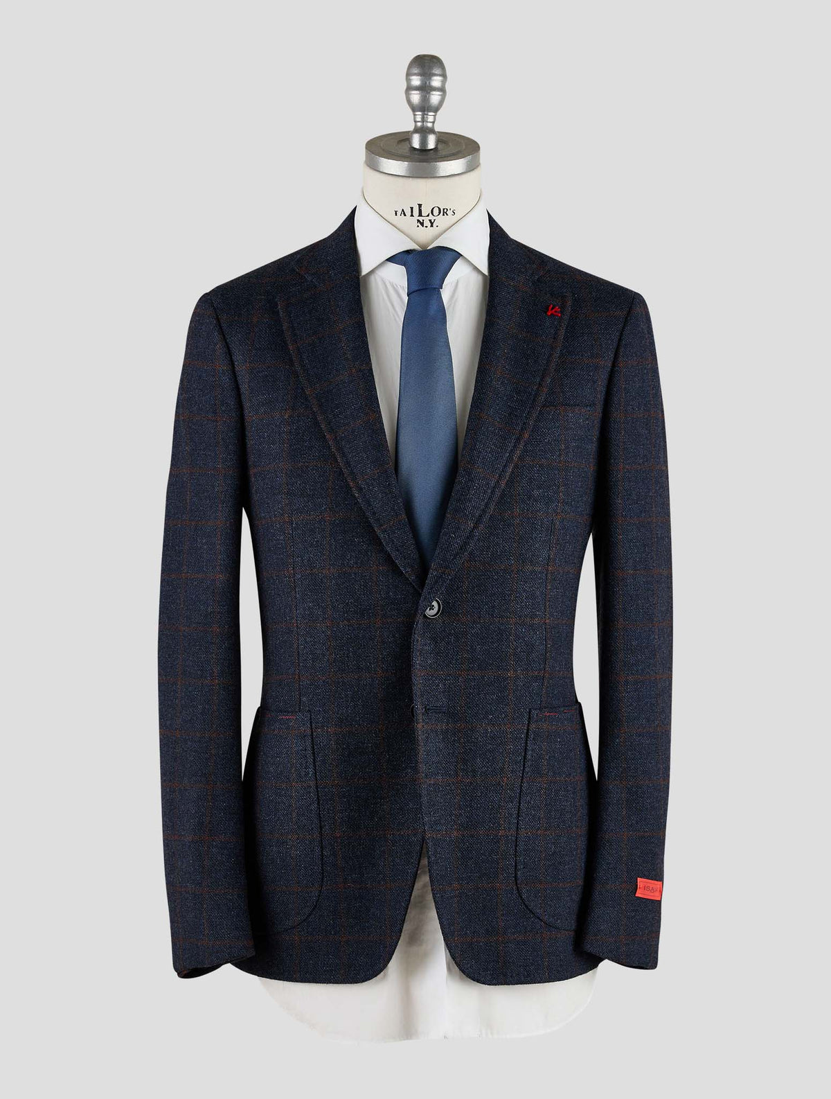 Isaia Blue Brown Wool Blazer