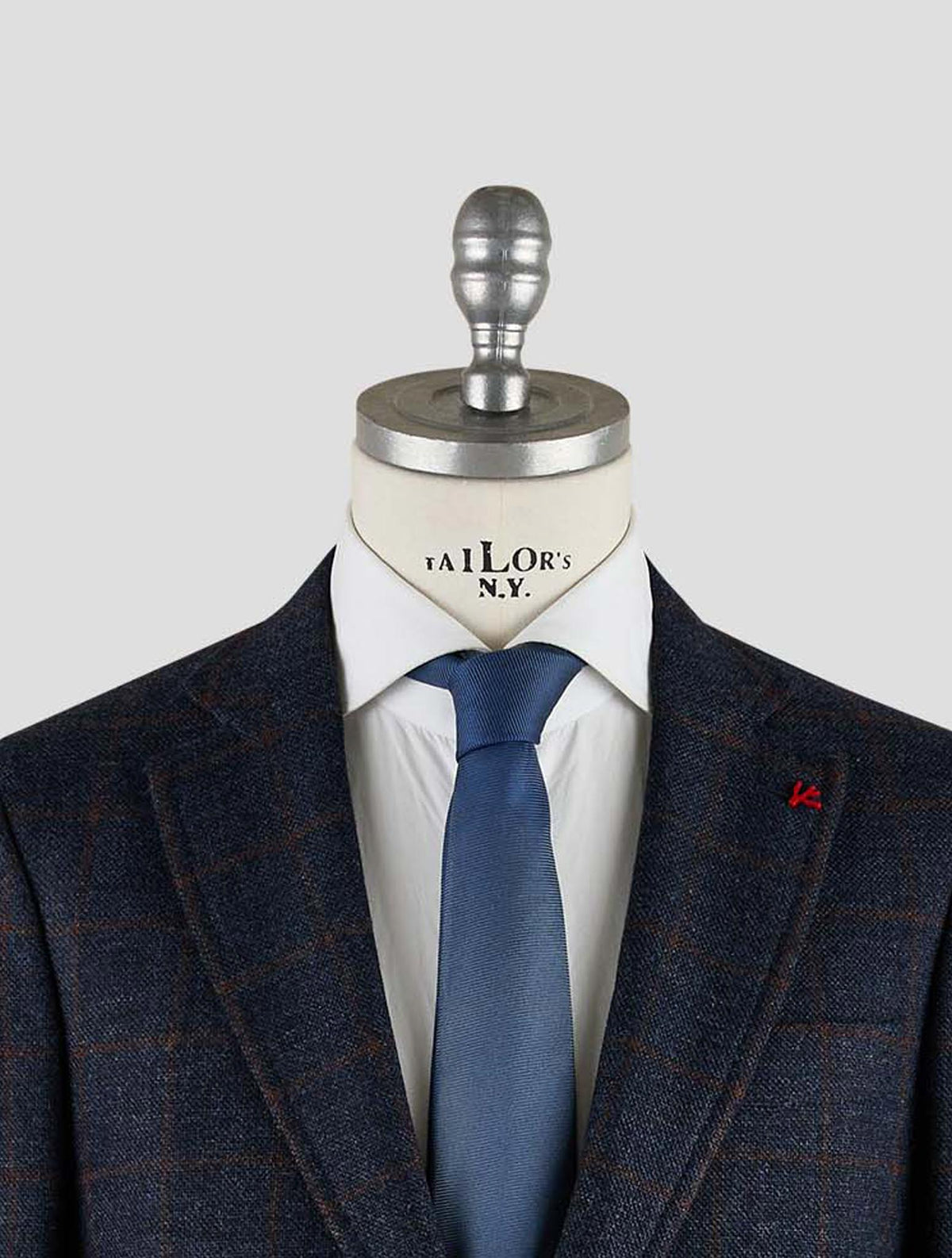 Isaia Blue Brown Wool Blazer