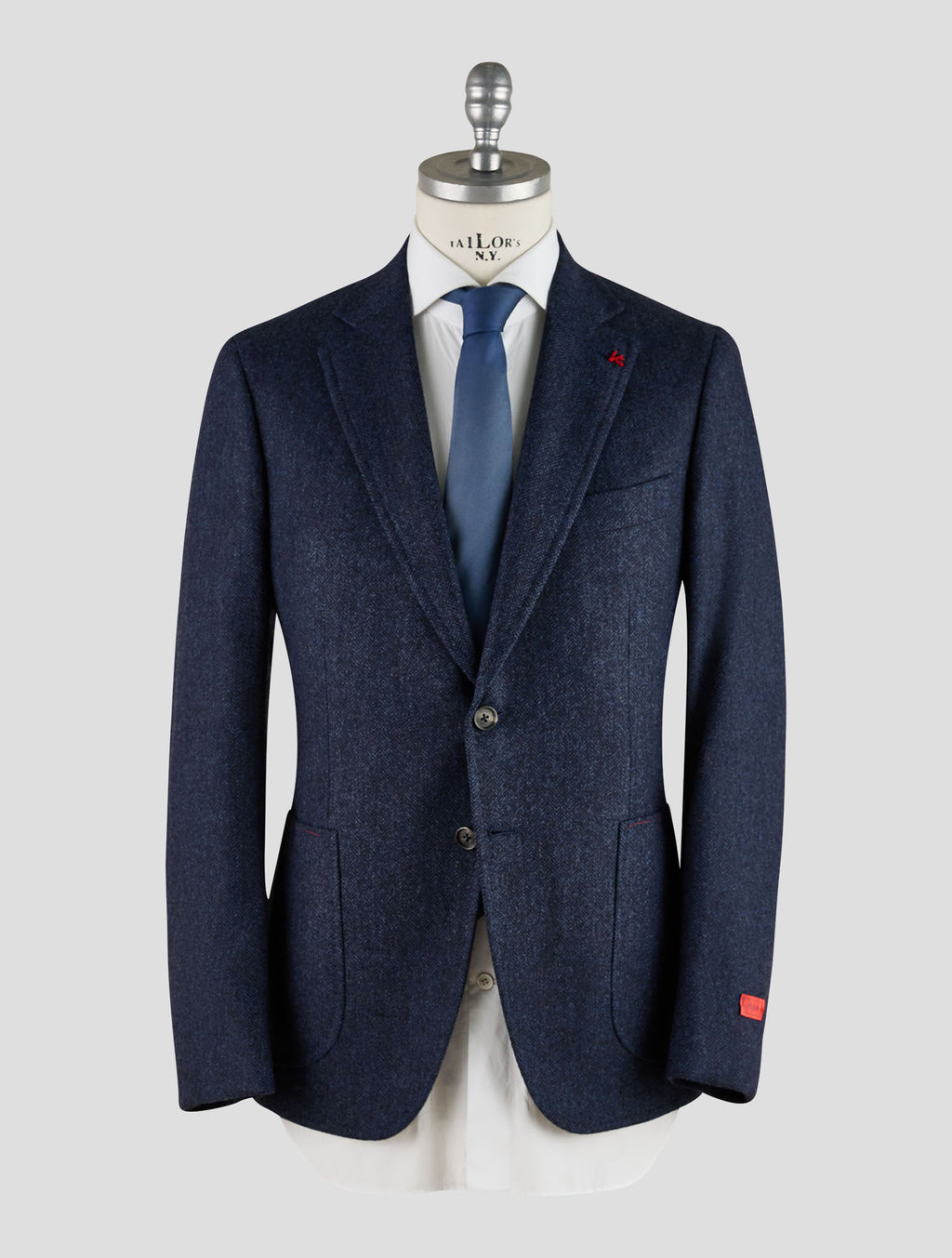 Isaia Blue Black Wool Cashmere Blazer Mod. Capri