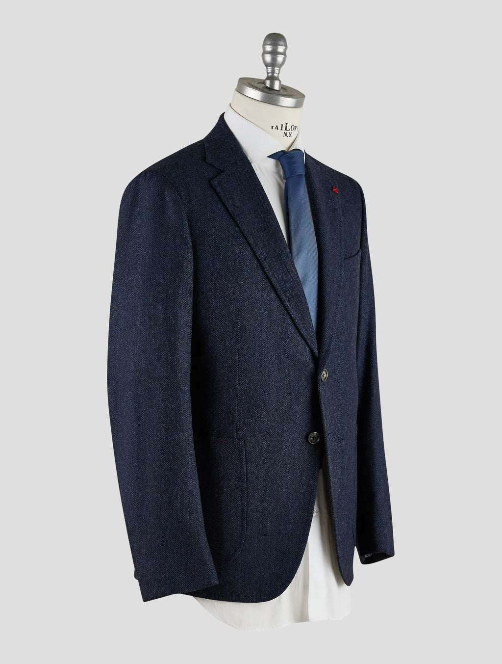 Isaia Blue Black Wool Cashmere Blazer Mod. Capri