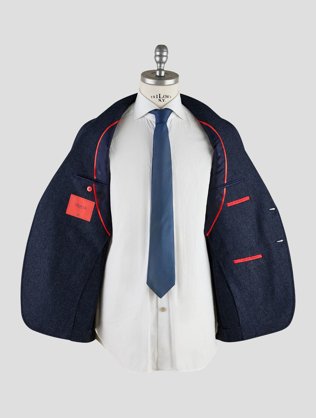 Isaia Blue Black Wool Cashmere Blazer Mod. Capri
