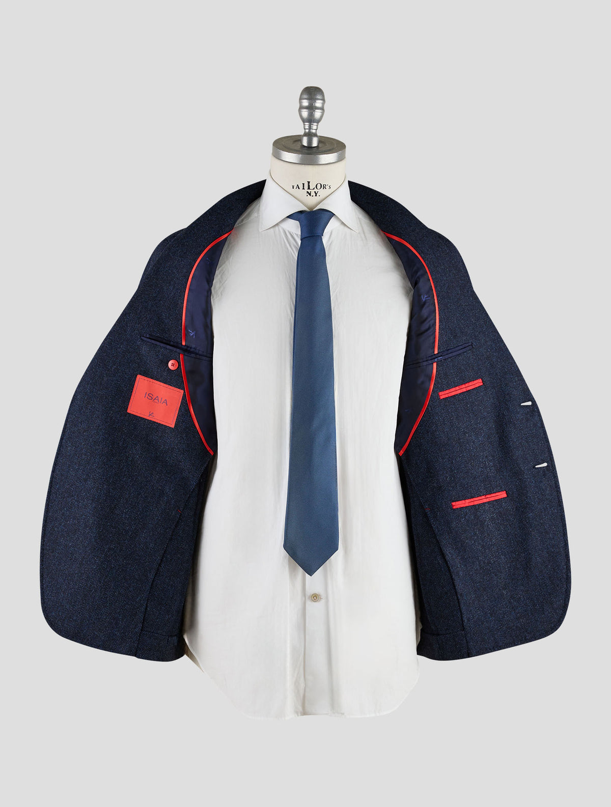Isaia Blue Black Wool Cashmere Blazer Mod. Capri