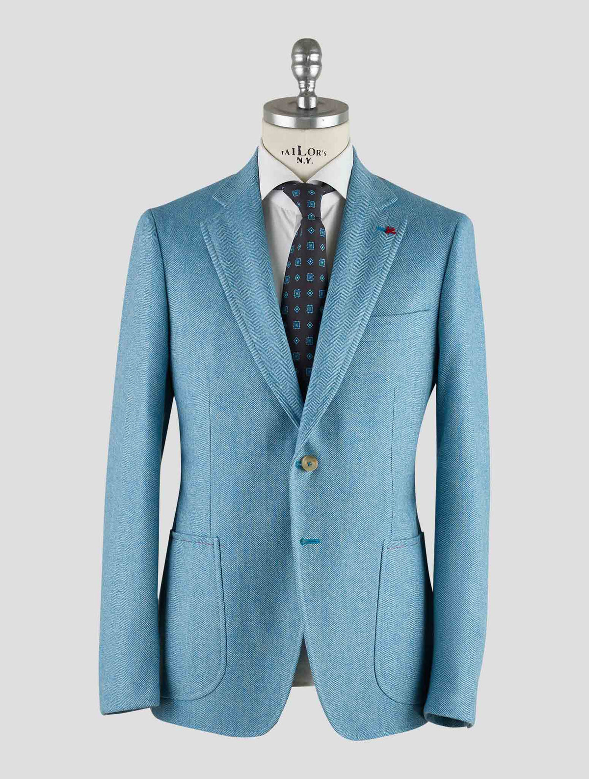 Isaia Light Blue Wool Blazer Mod. Capri