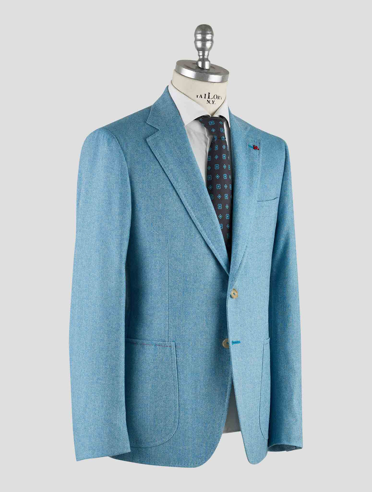 Isaia Light Blue Wool Blazer Mod. Capri