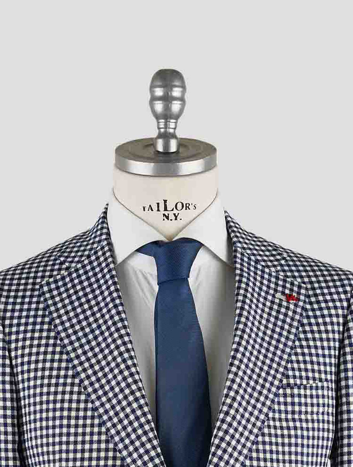 Isaia Blue White Wool Linen Blazer Mod. Capri