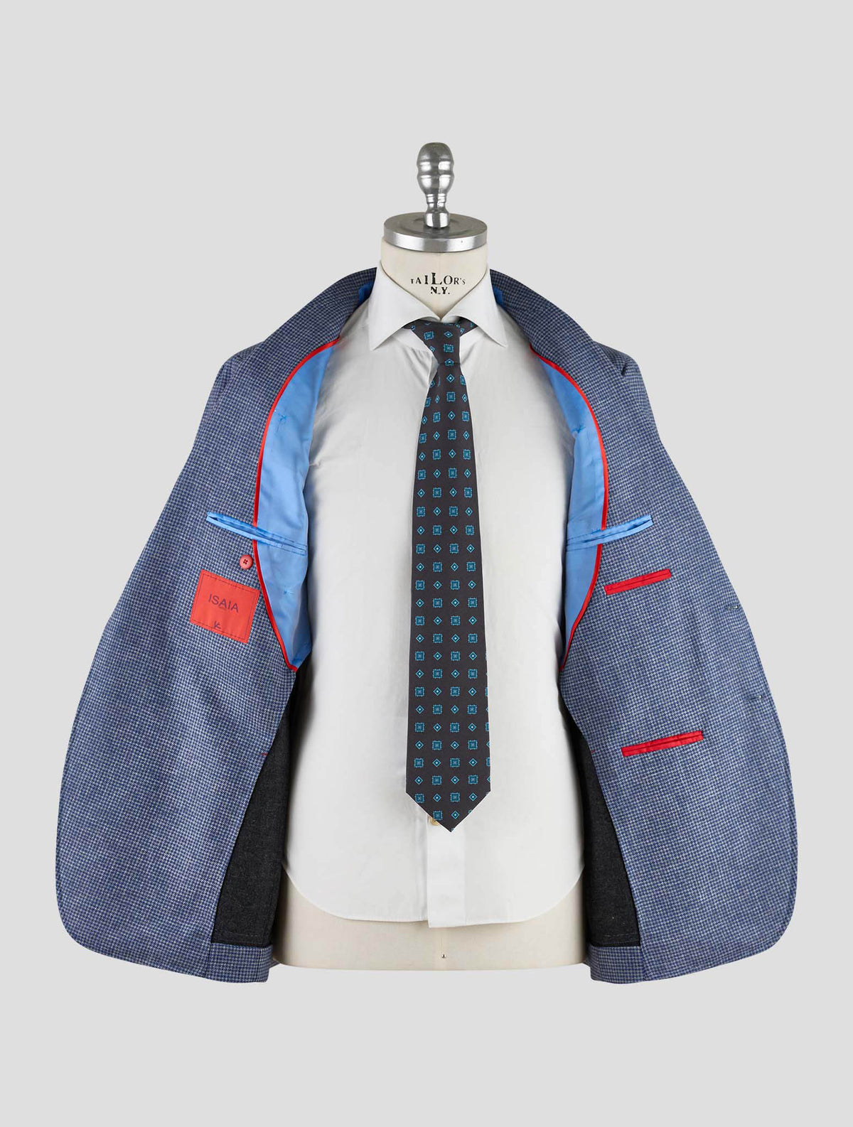 Isaia Blue Gray Wool Blazer Mod. Capri
