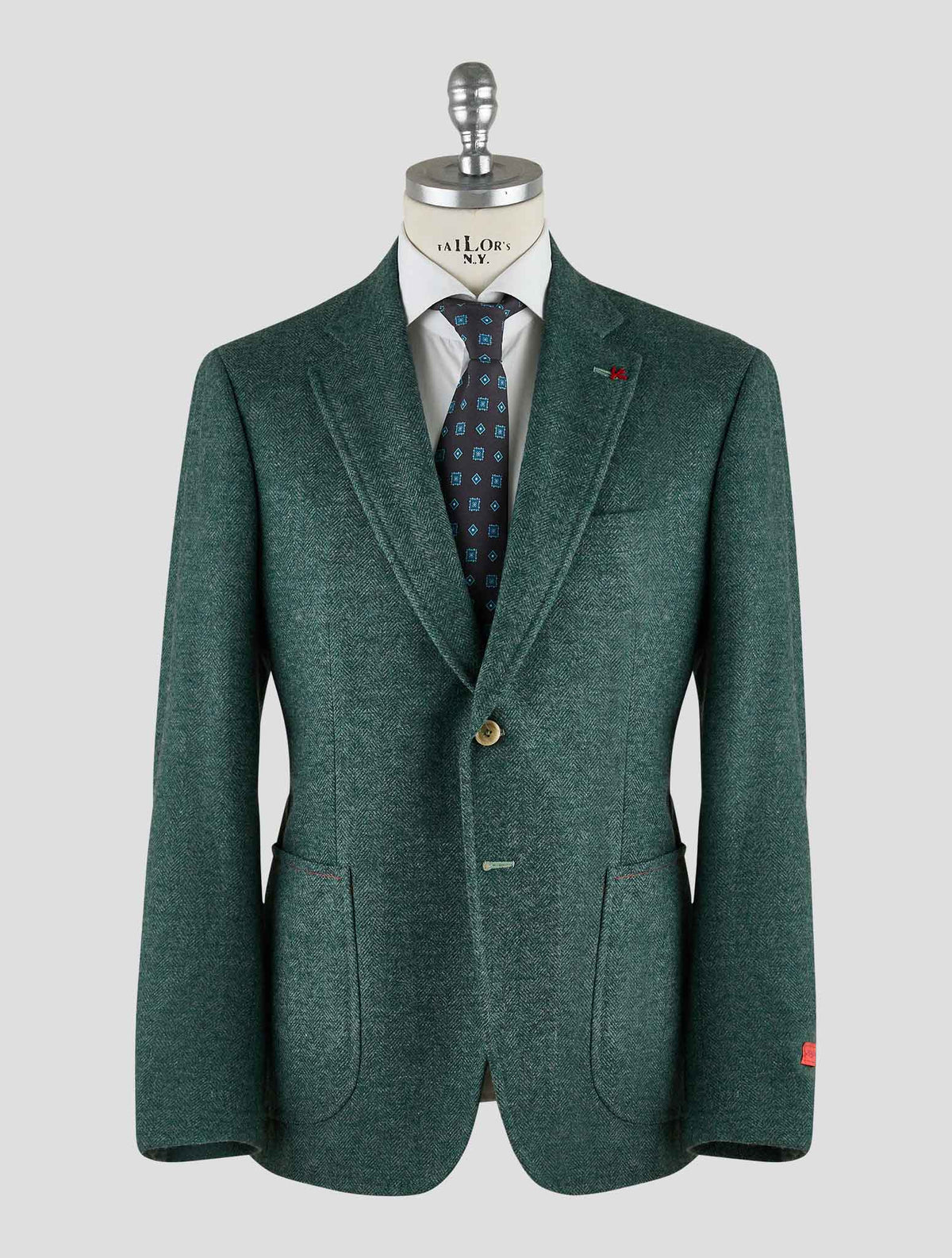 Isaia Green Wool Blazer Mod. Capri