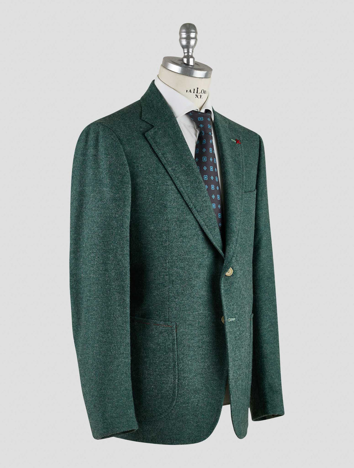 Isaia Green Wool Blazer Mod. Capri