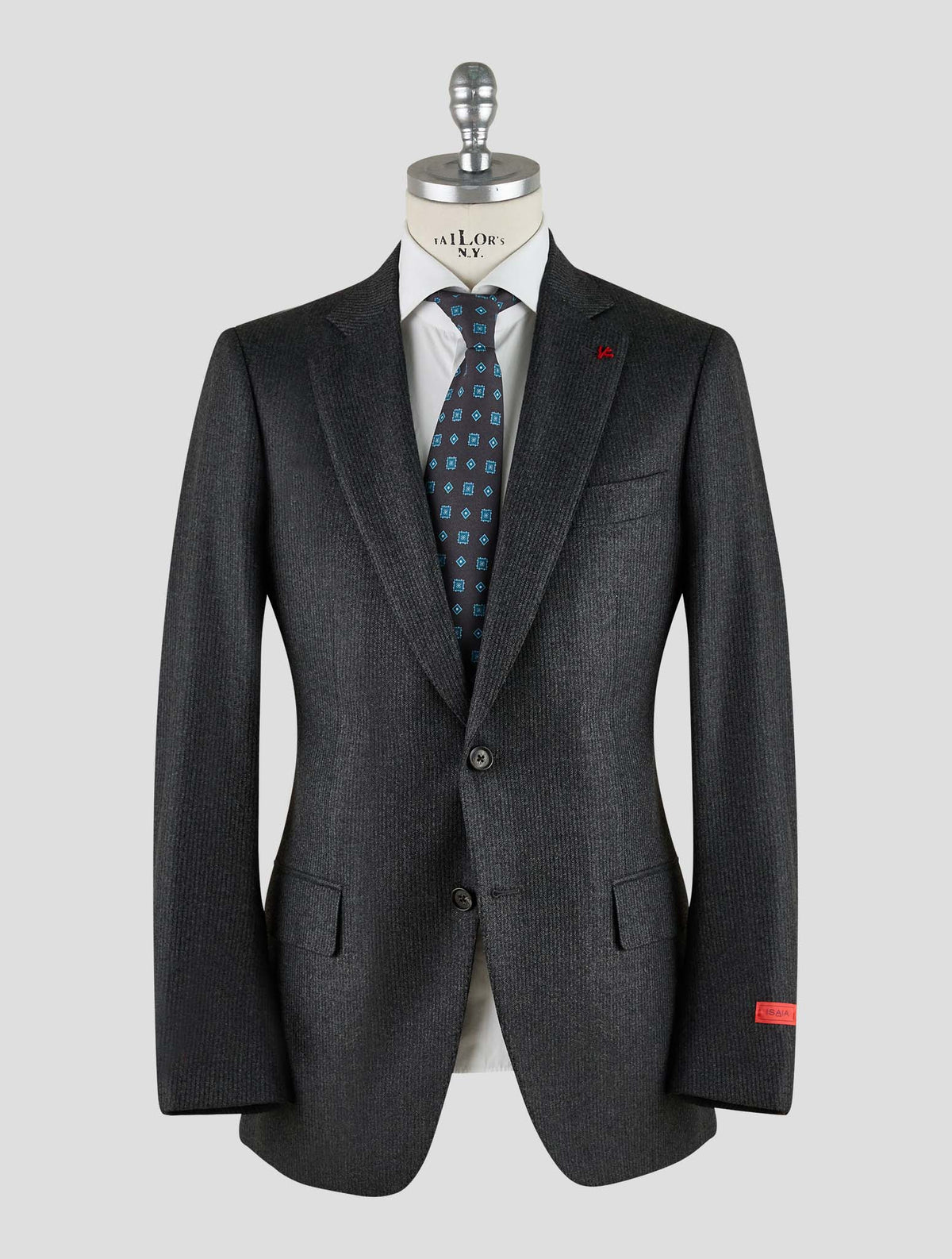 Isaia Dark Gray Wool Cashmere Suit Mod.Capri