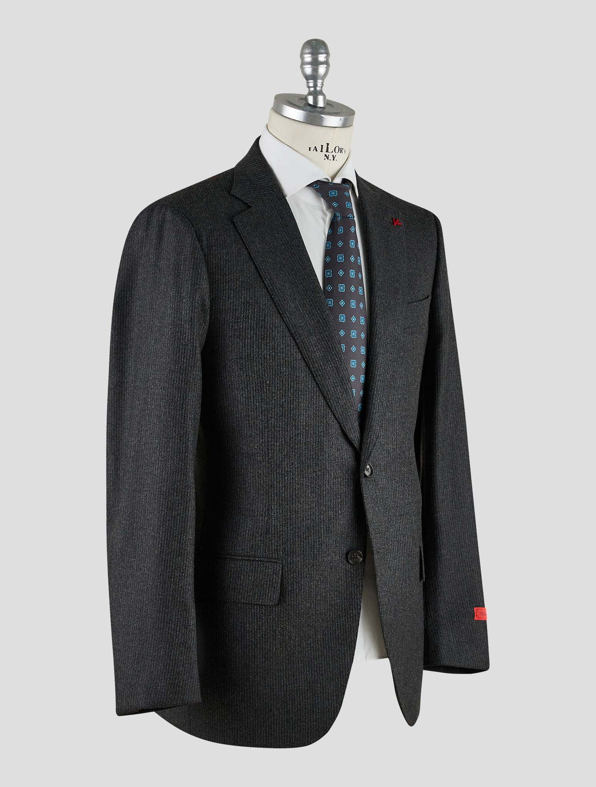Isaia Dark Gray Wool Cashmere Suit Mod.Capri