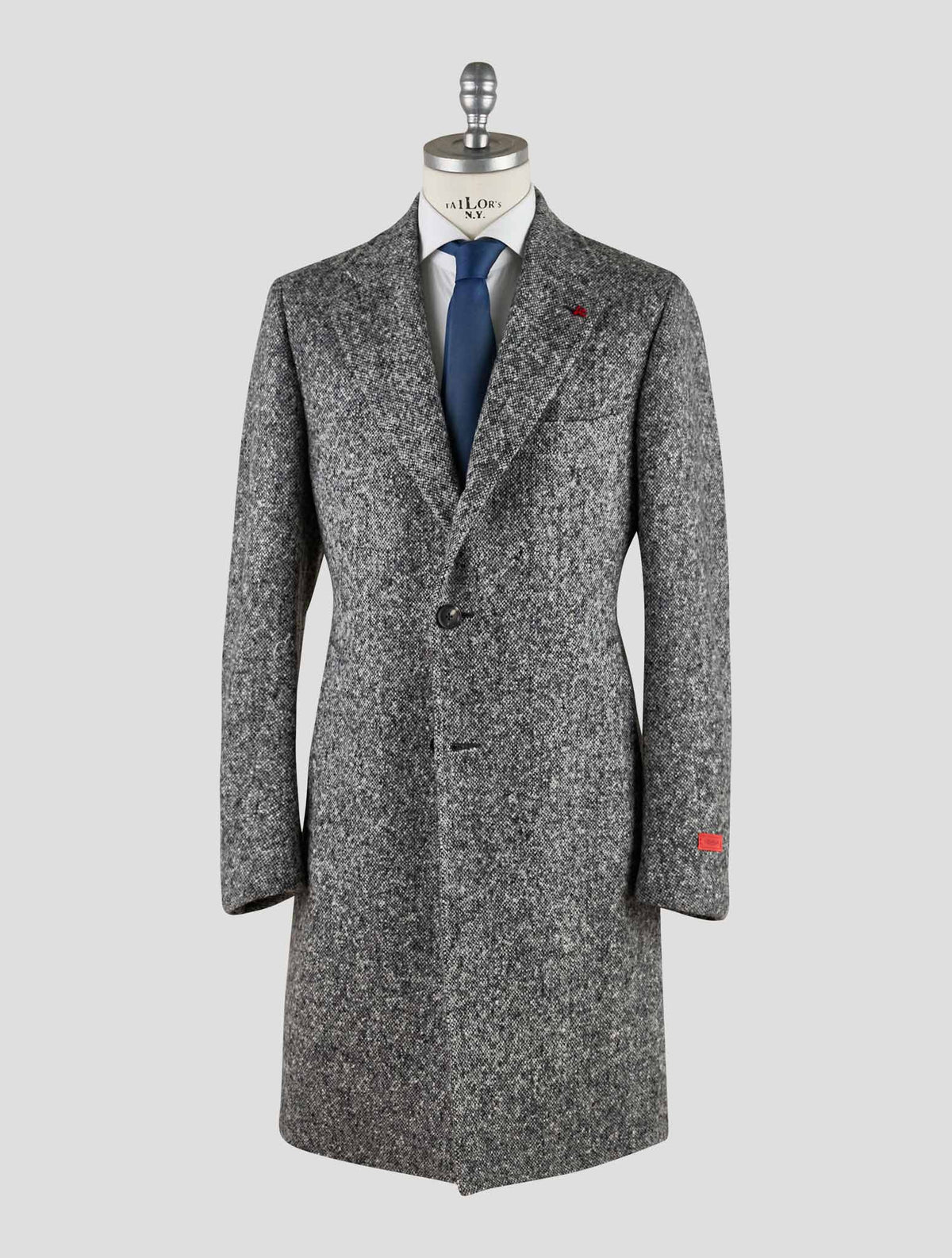 Isaia Gray Wool Overcoat