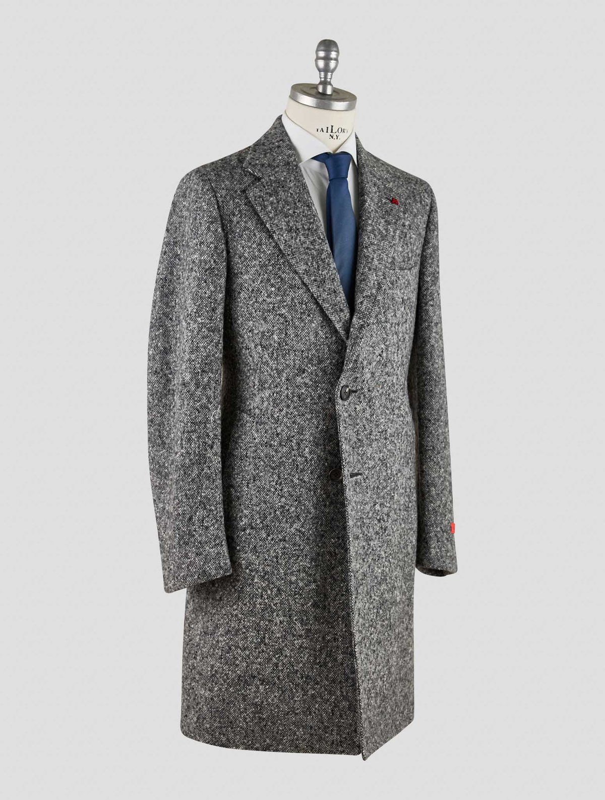 Isaia Gray Wool Overcoat