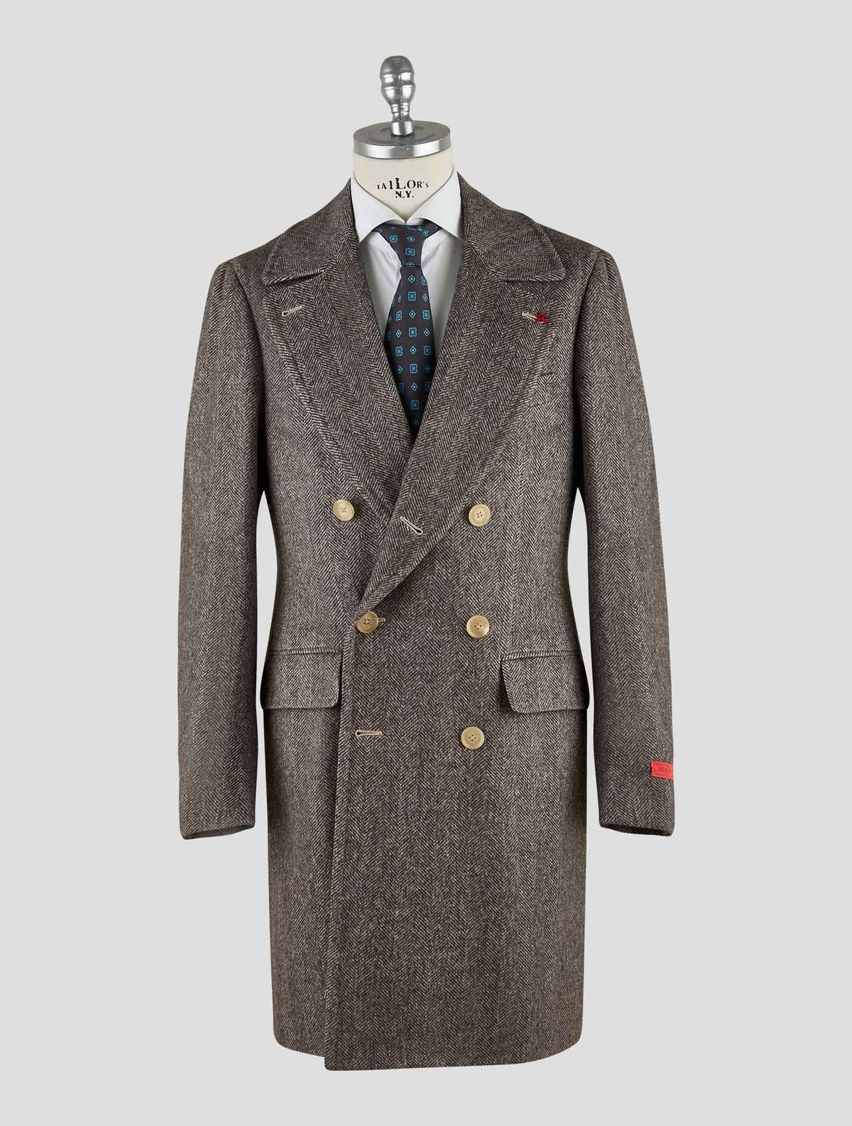 Isaia Brown Wool Overcoat Mod. Marshall