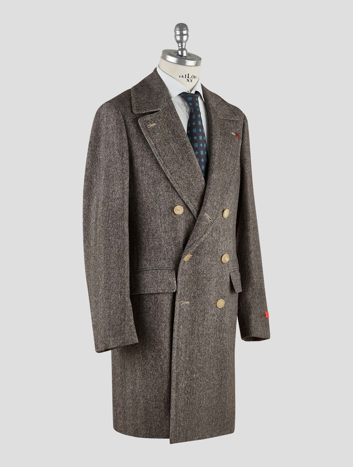 Isaia Brown Wool Overcoat Mod. Marshall