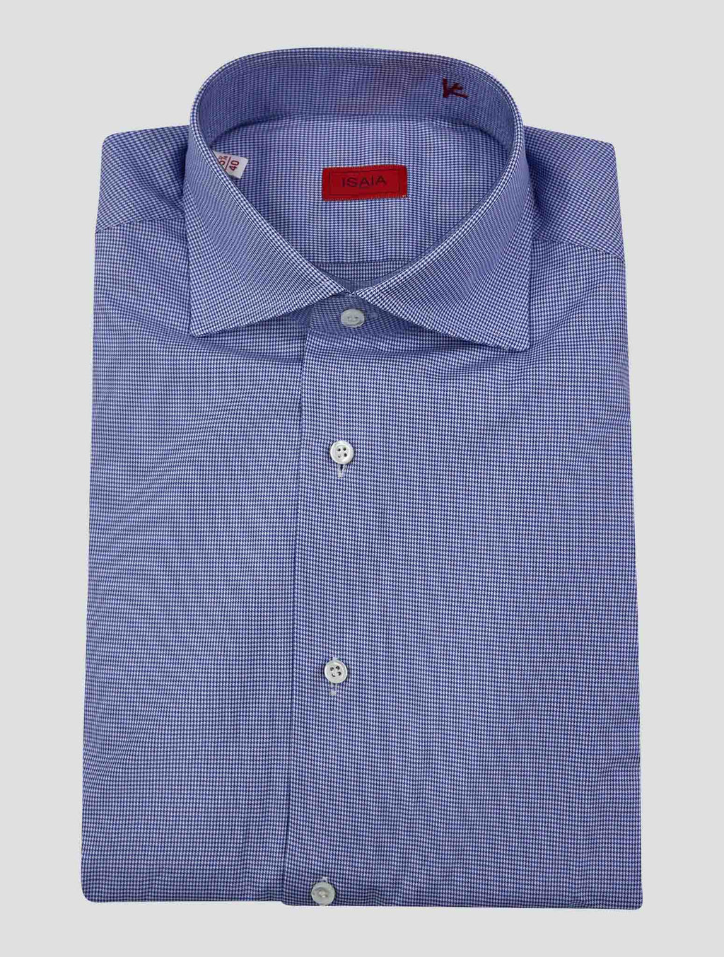 Isaia Blue White Cotton Shirt