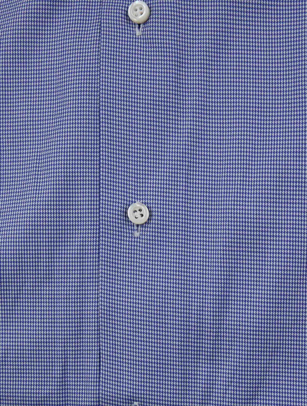 Isaia Blue White Cotton Shirt