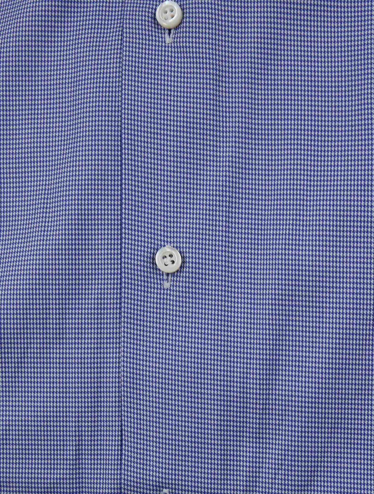 Isaia Blue White Cotton Shirt