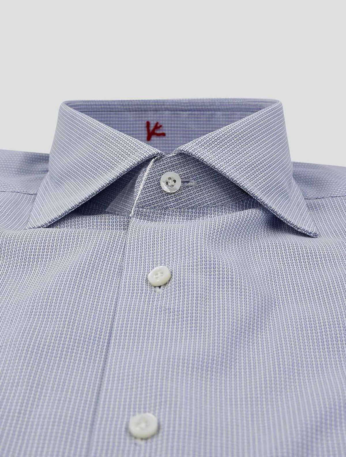 Isaia Blue White Cotton Shirt