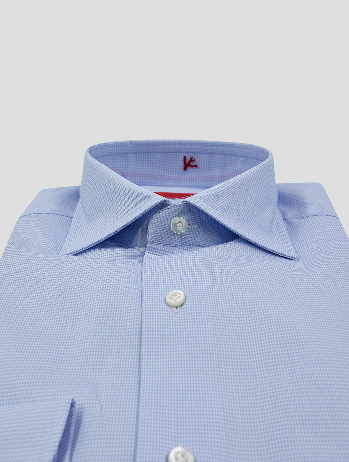 Isaia Light Blue White Cotton Shirt