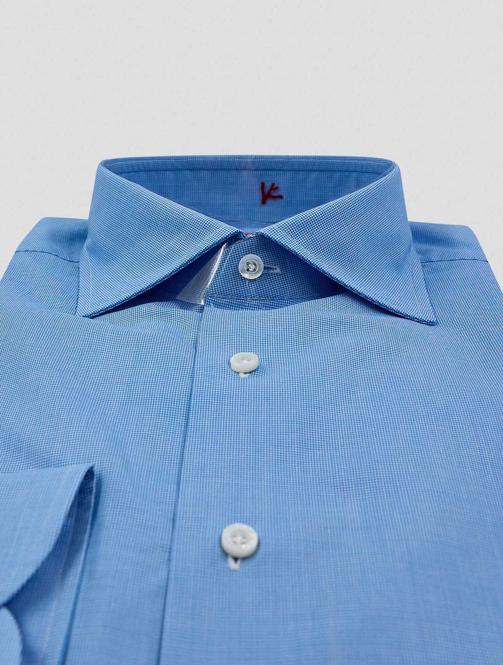 Isaia Light Blue White Cotton Shirt