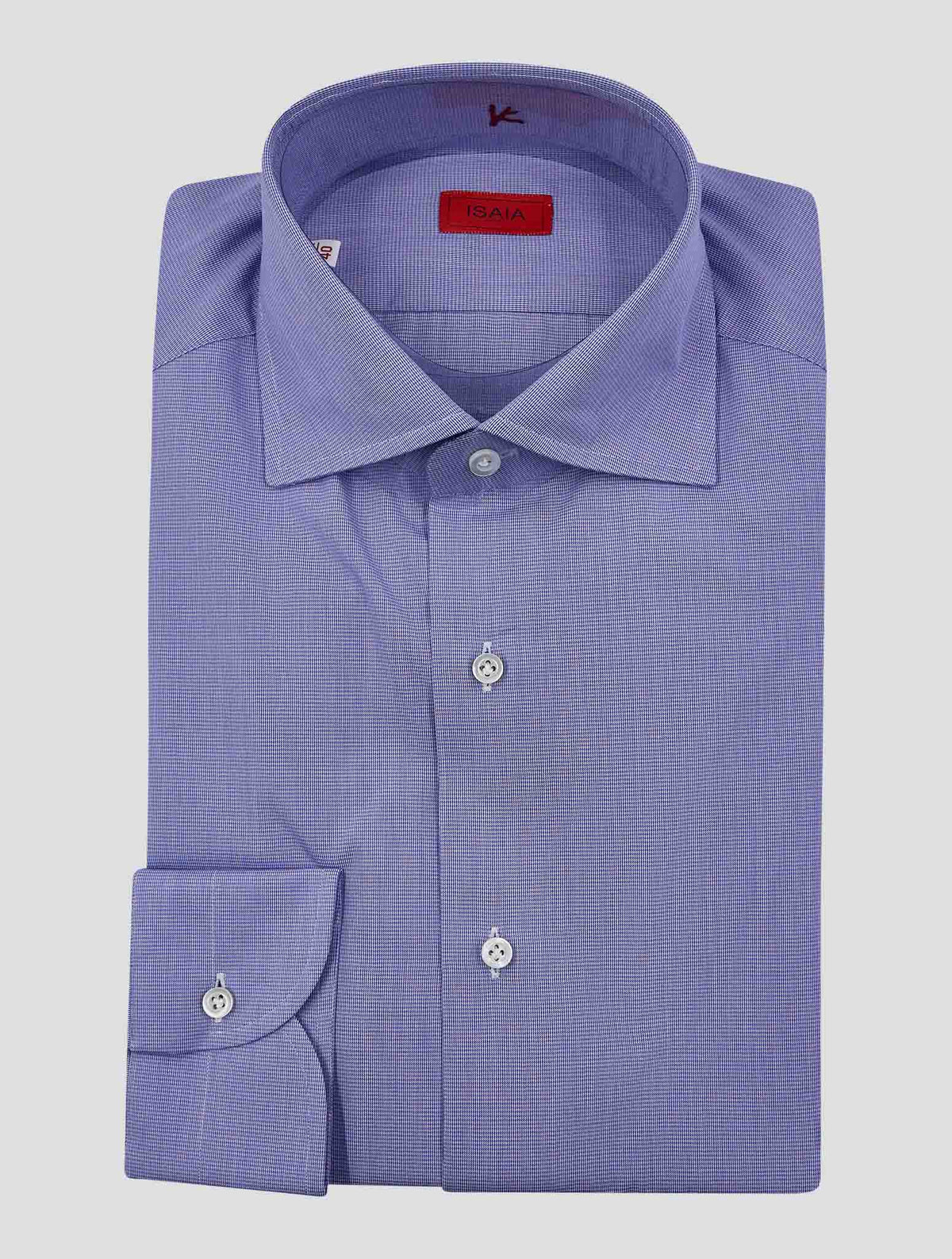 Isaia Light Blue White Cotton Shirt