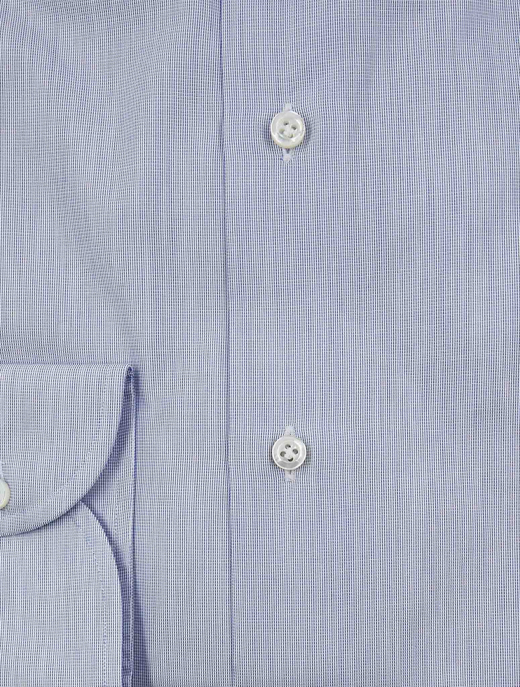 Isaia Blue White Cotton Shirt