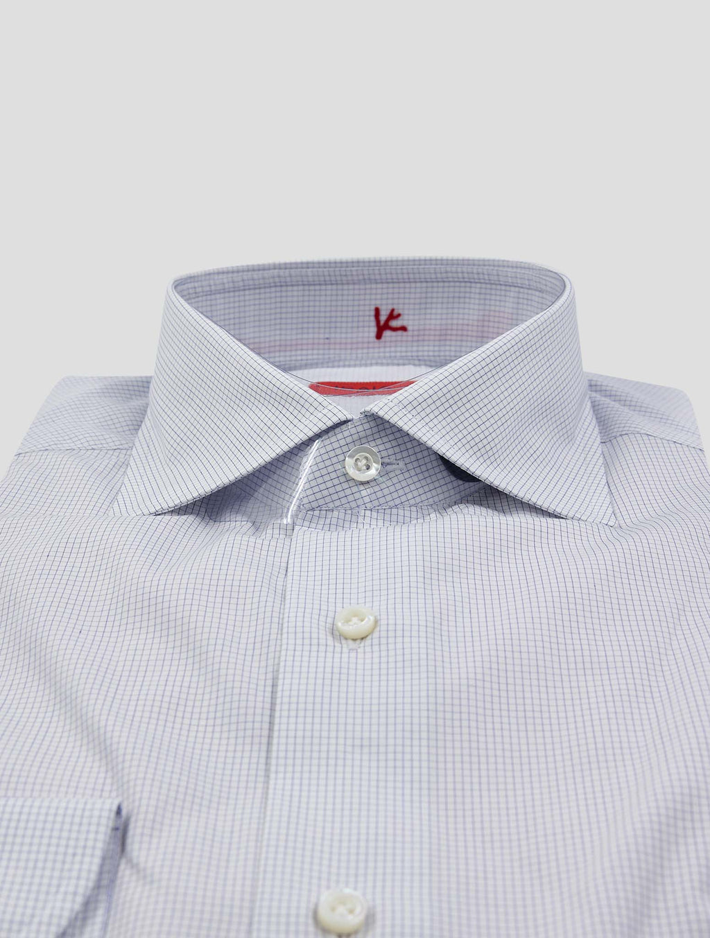 Isaia White Blue Cotton Shirt