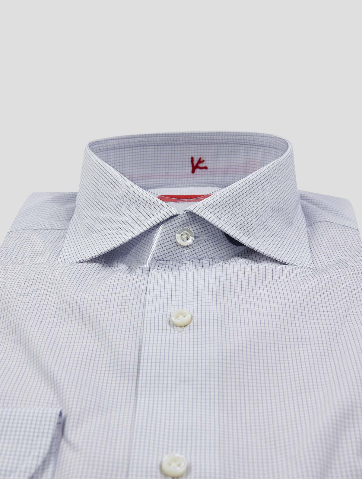 Isaia White Blue Cotton Shirt