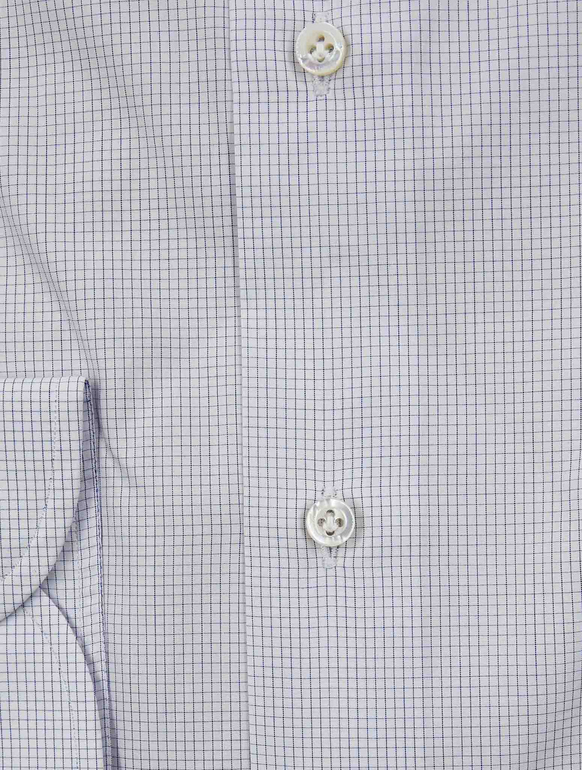 Isaia White Blue Cotton Shirt