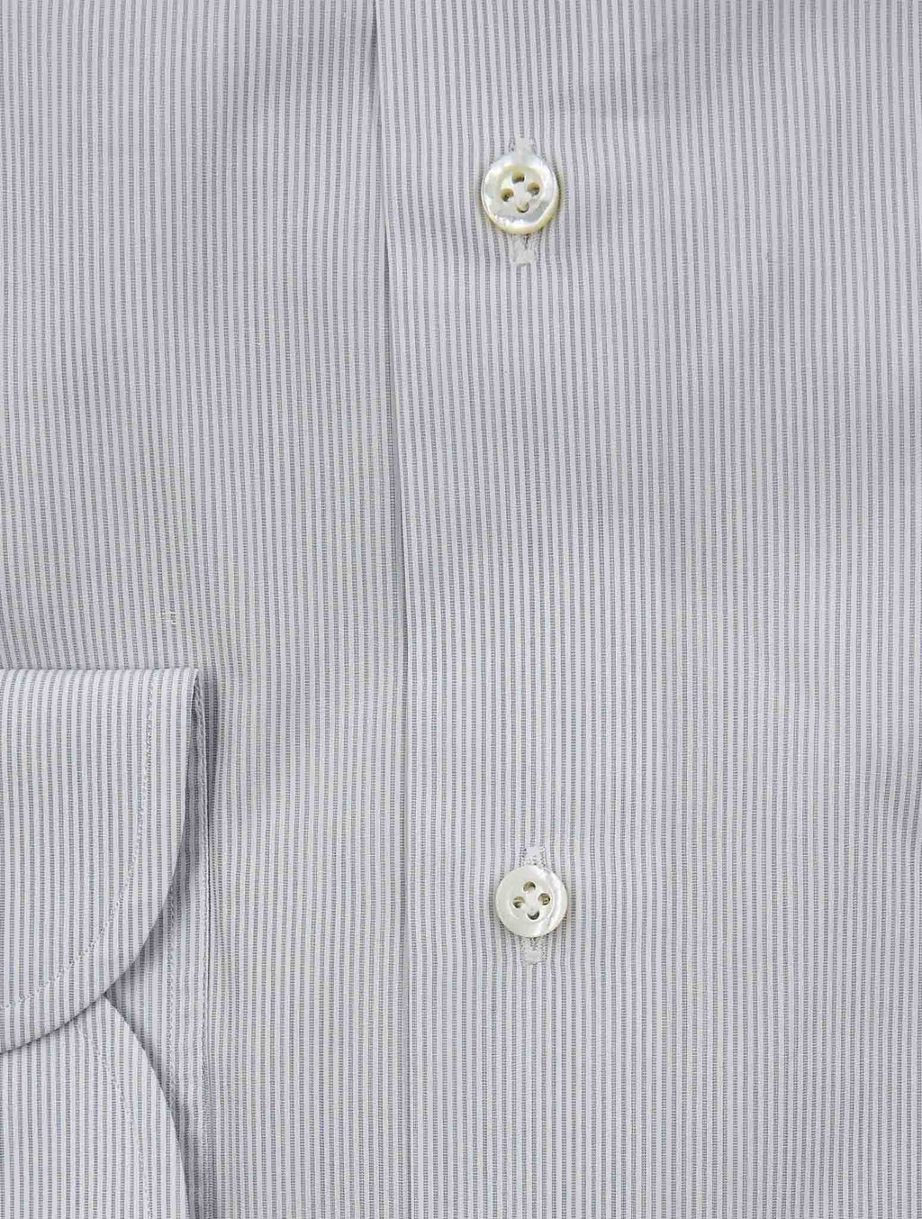 Isaia Gray White Cotton Shirt