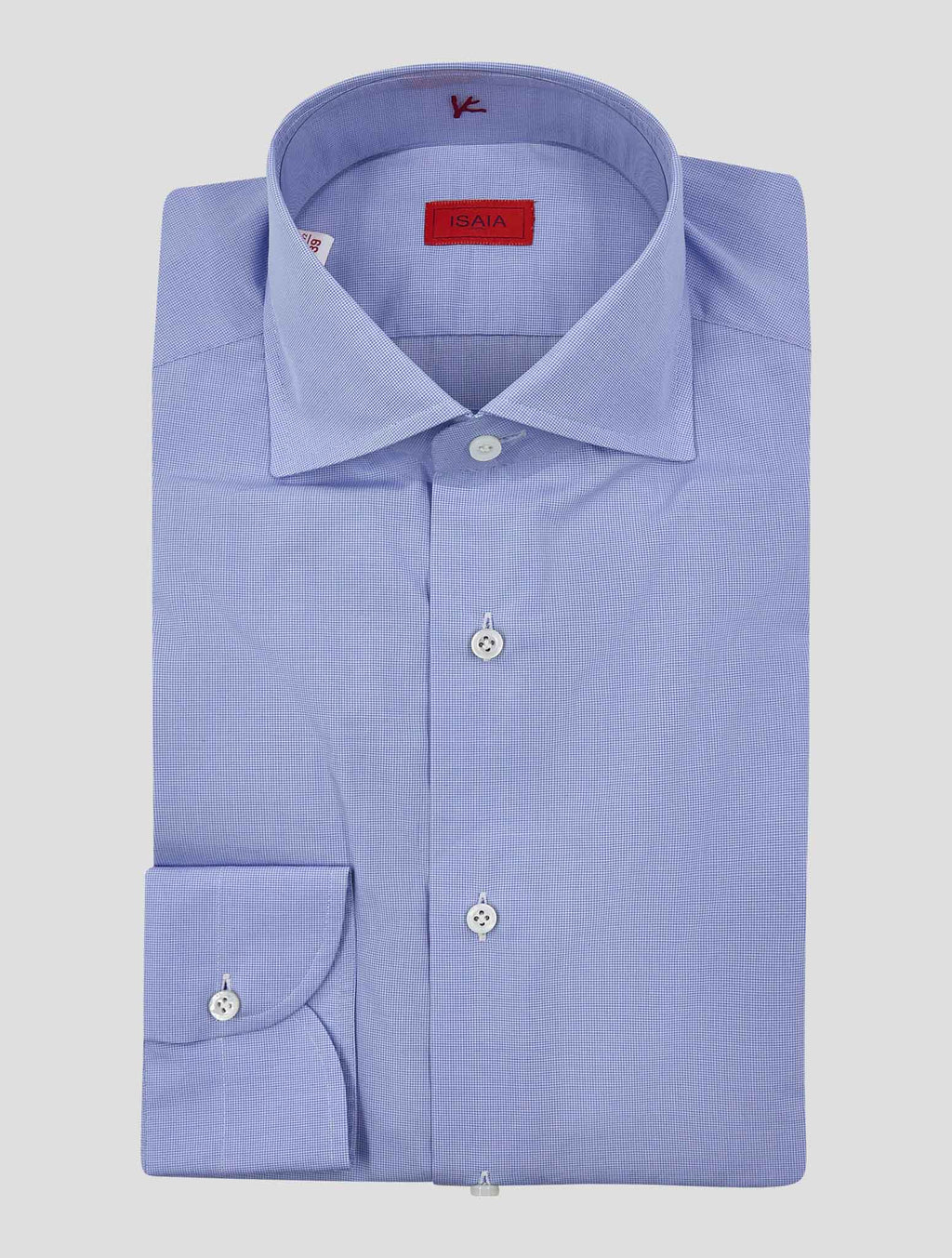 Isaia Blue White Cotton Shirt