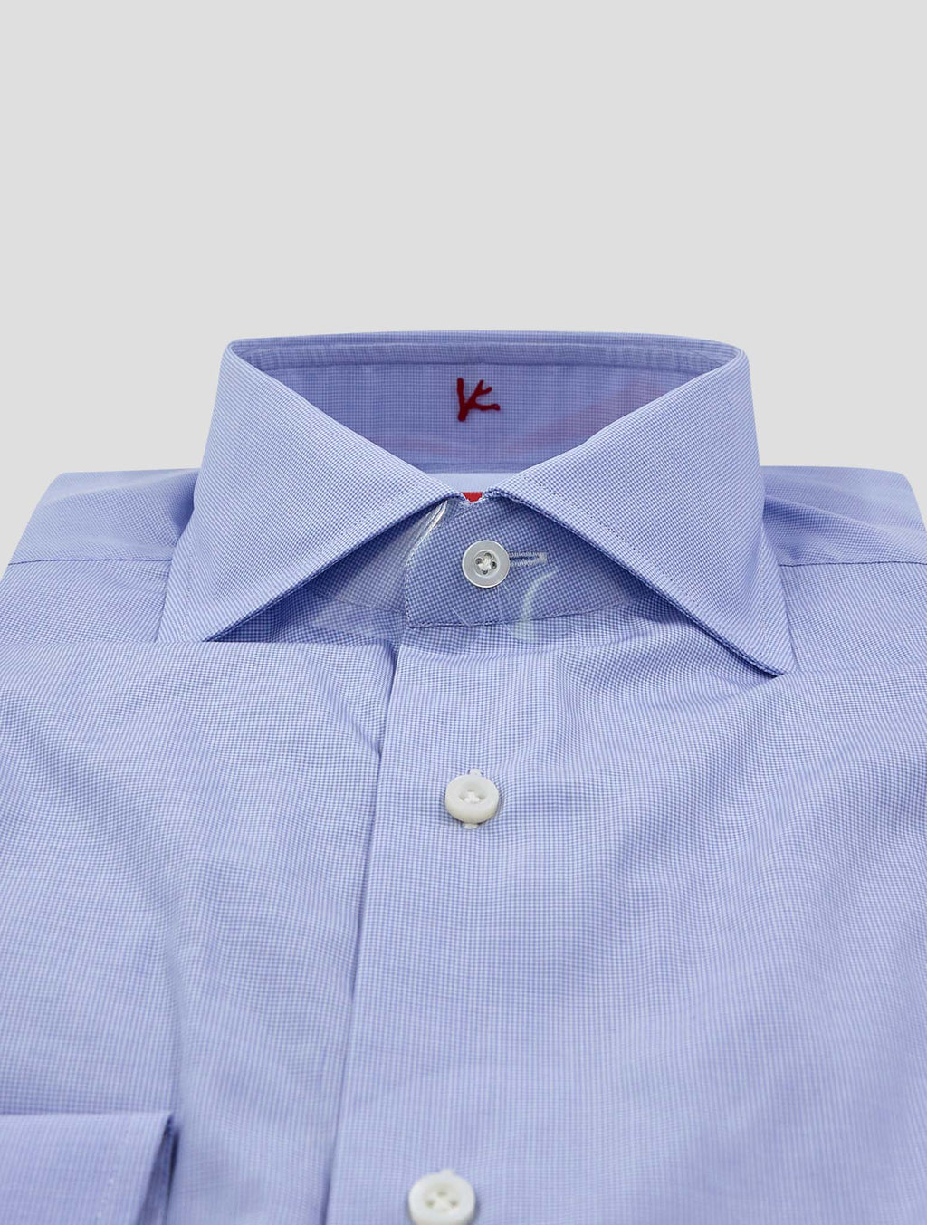 Isaia Blue White Cotton Shirt
