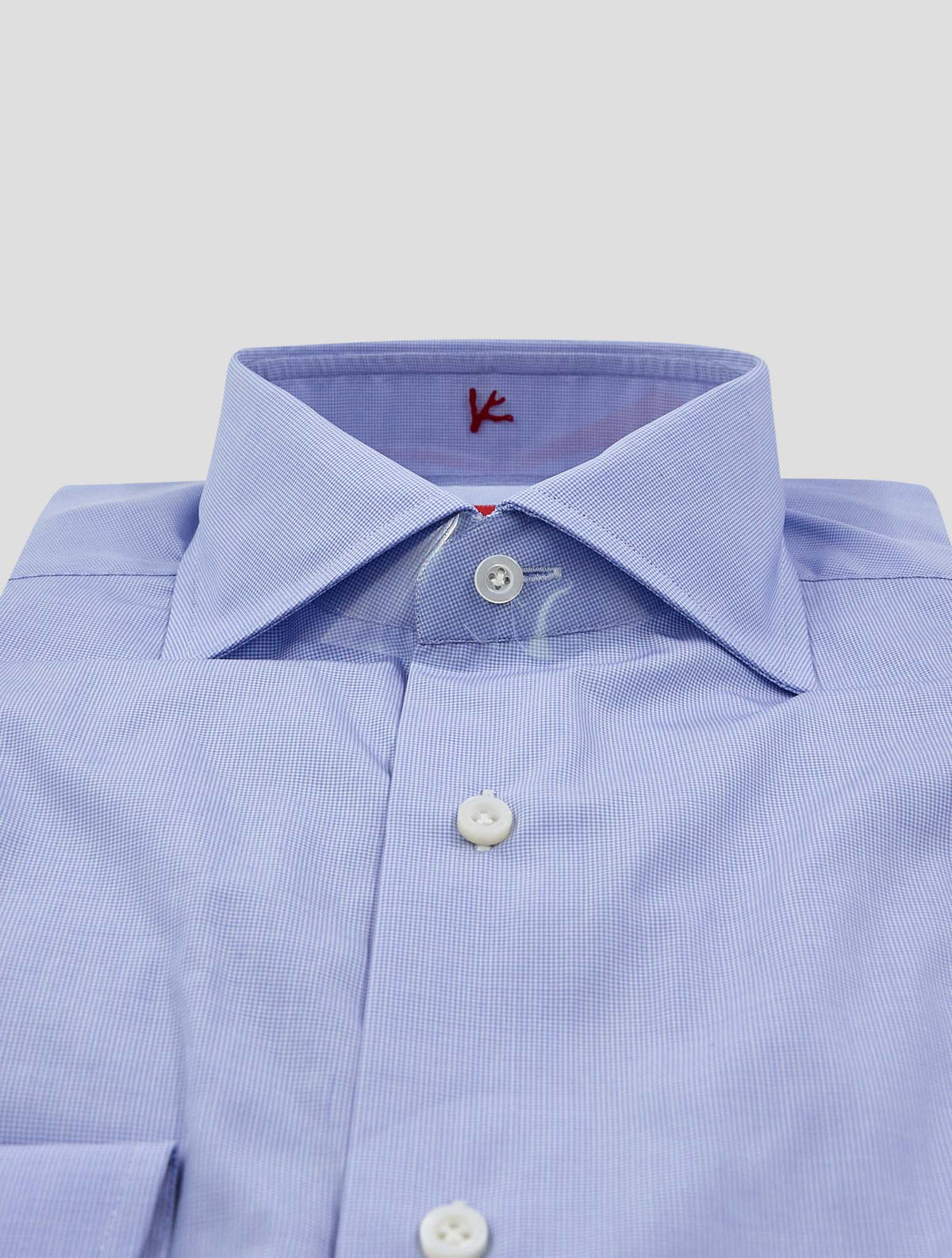 Isaia Blue White Cotton Shirt