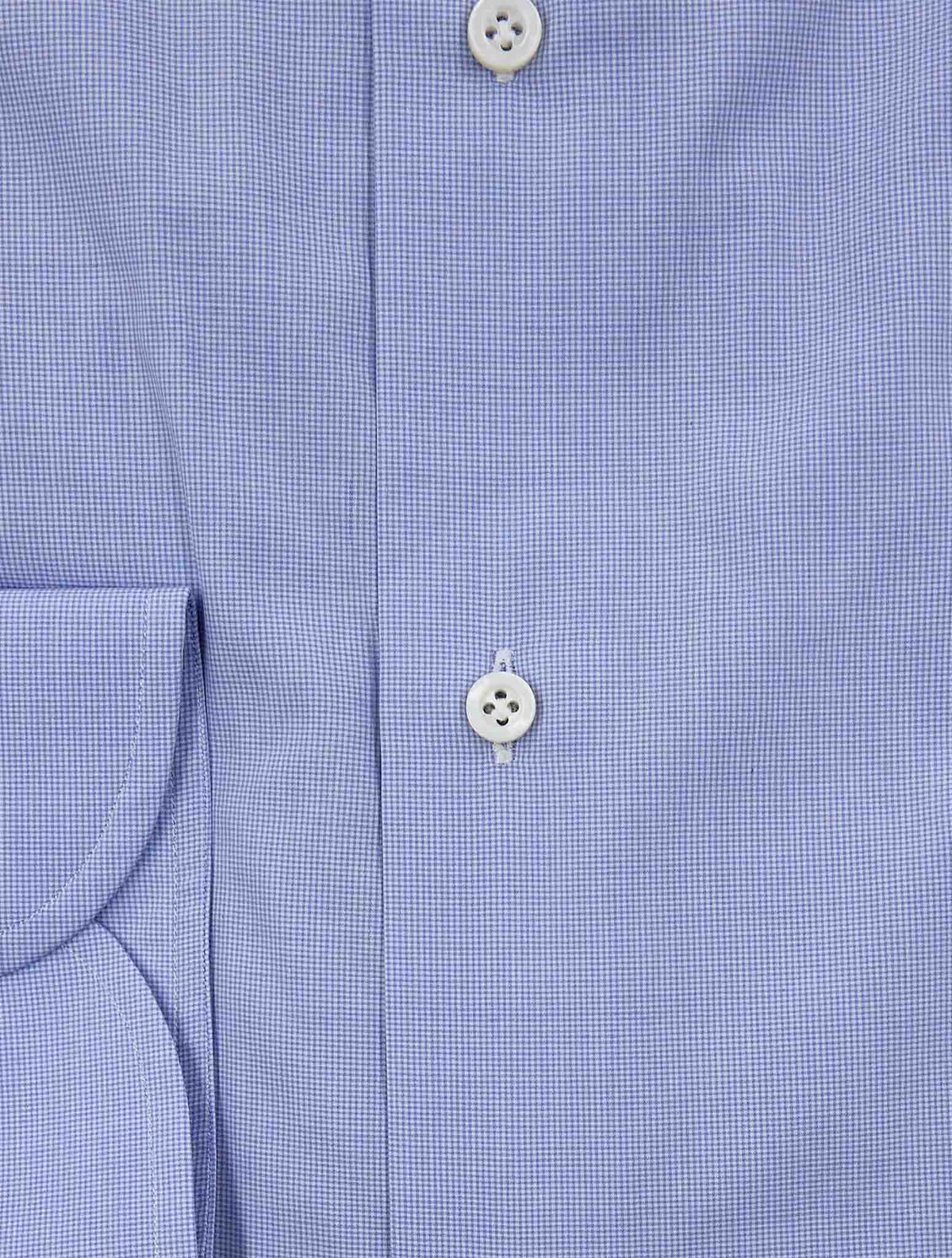Isaia Blue White Cotton Shirt
