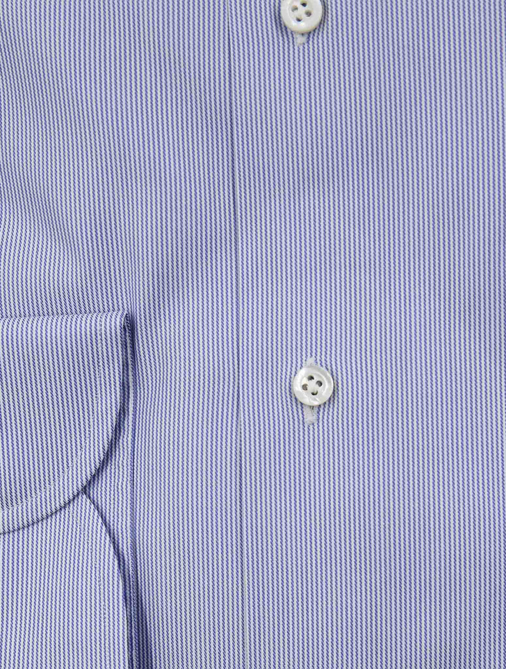 Isaia Blue White Cotton Shirt