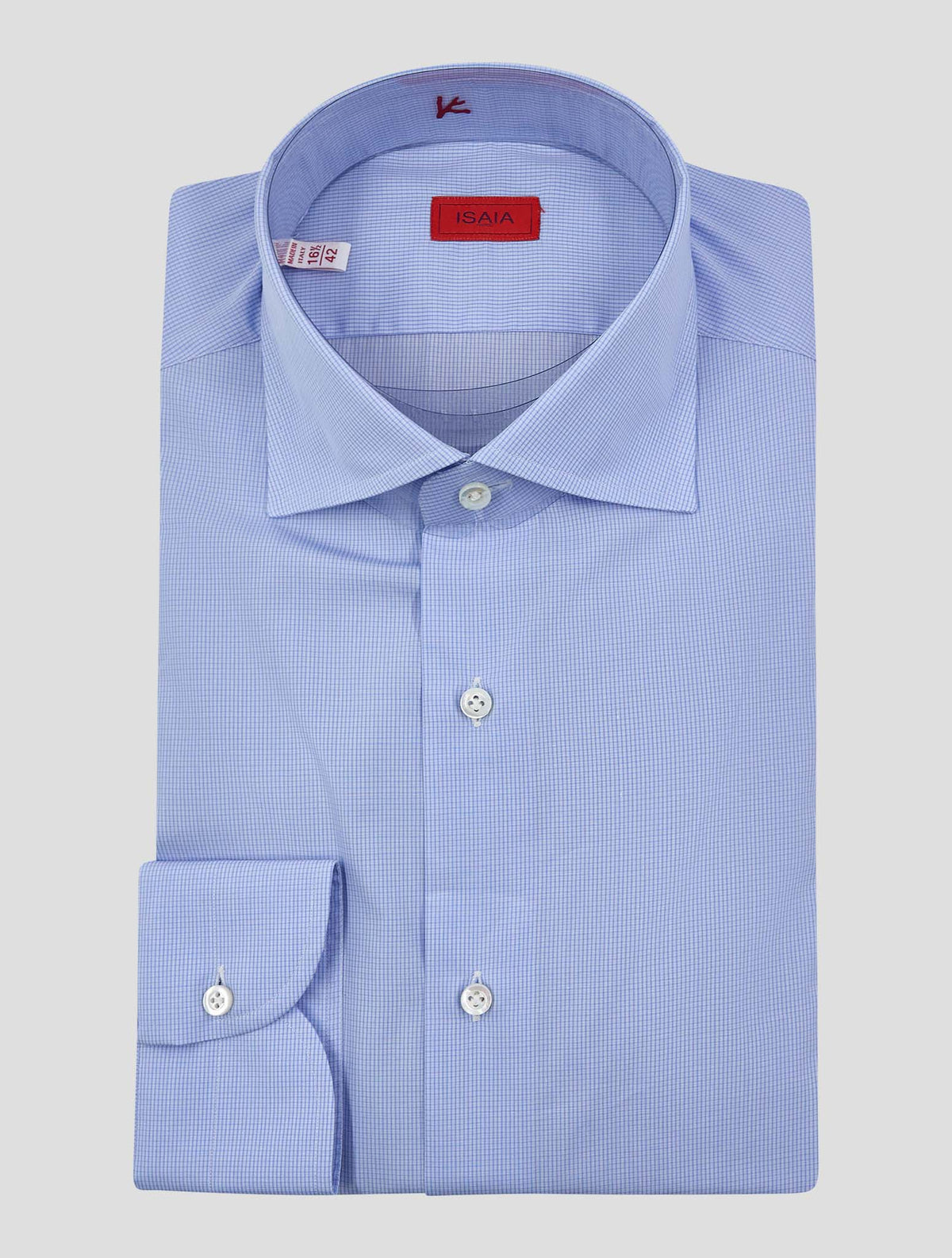 Isaia Blue White Cotton Shirt