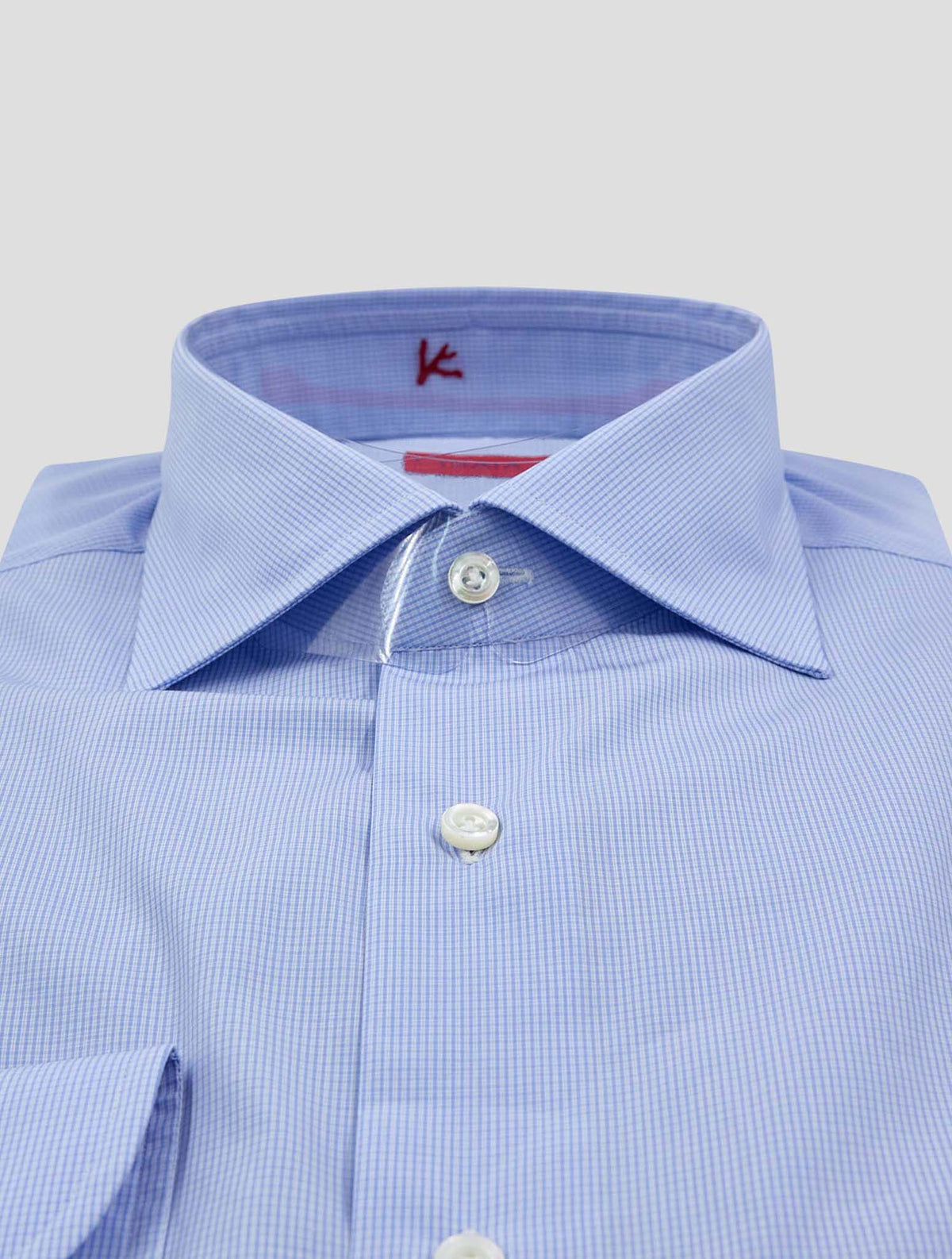 Isaia Blue White Cotton Shirt