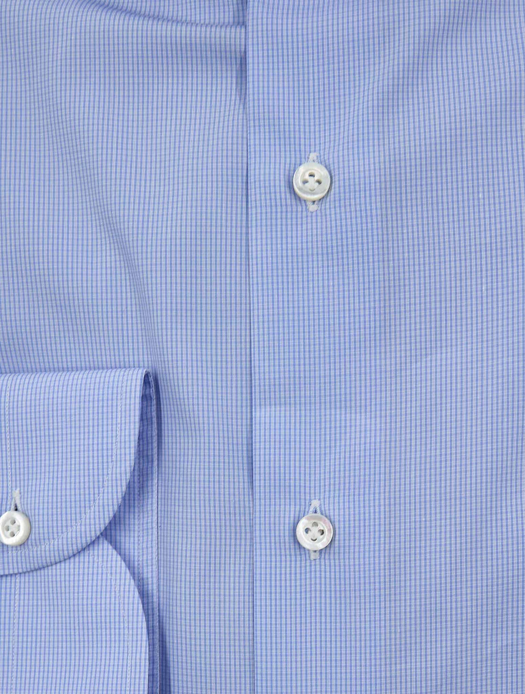 Isaia Blue White Cotton Shirt
