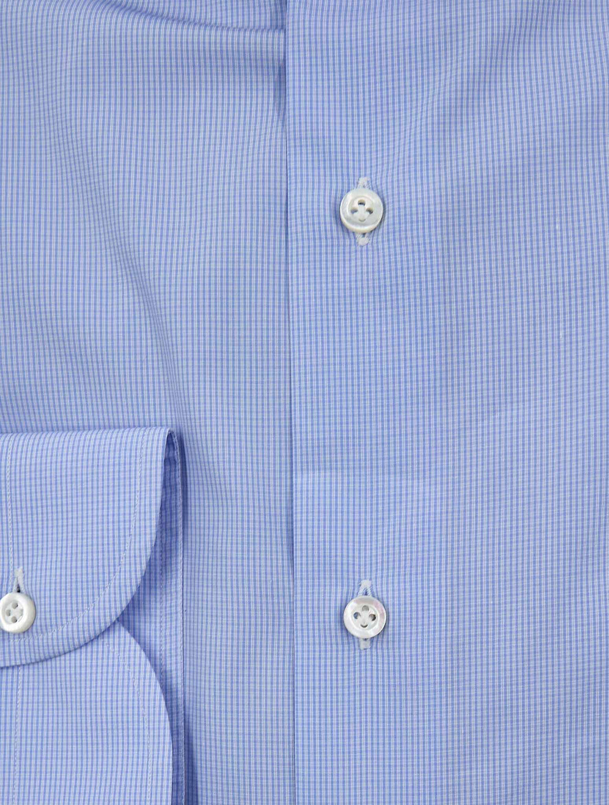 Isaia Blue White Cotton Shirt