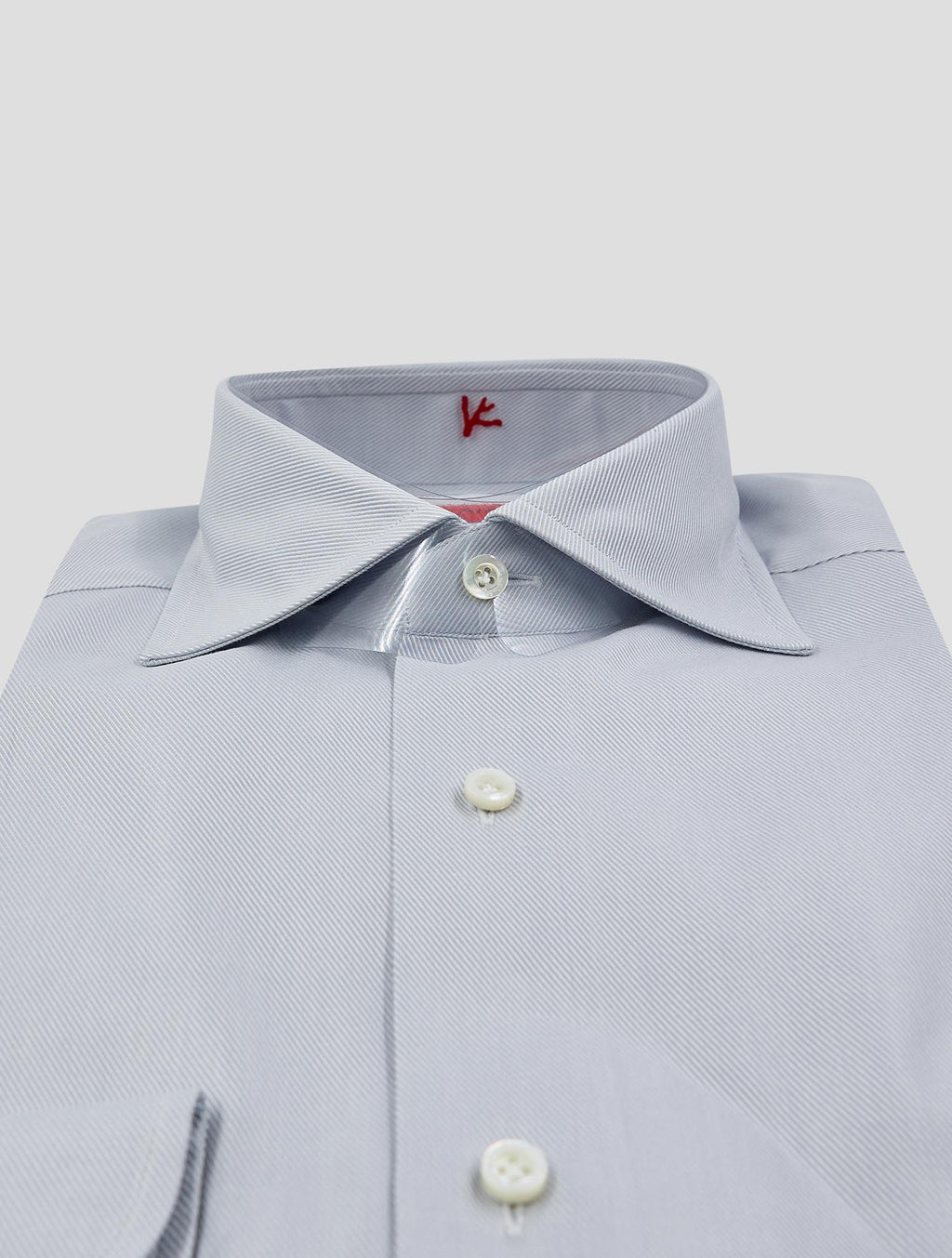 Isaia Gray White Cotton Shirt