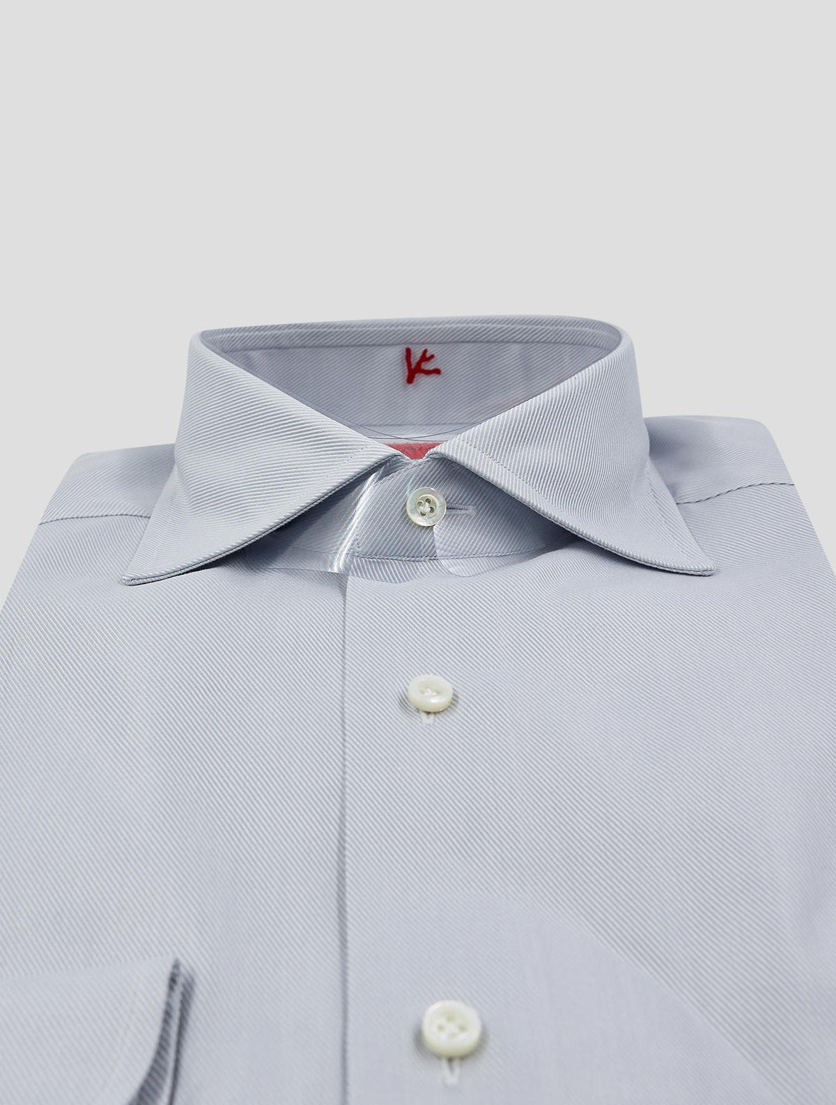 Isaia Gray White Cotton Shirt