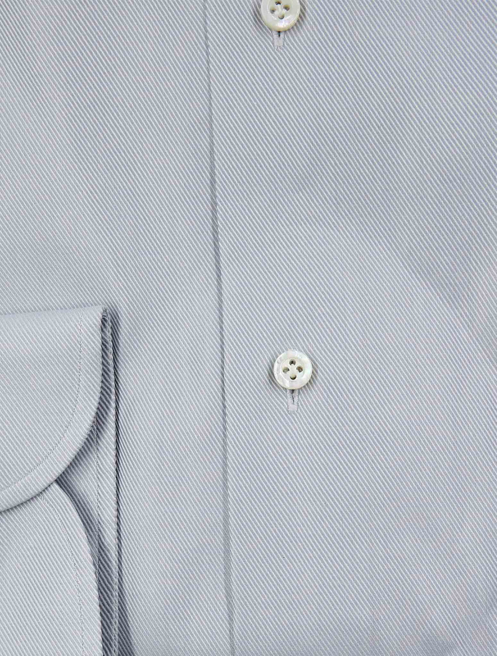 Isaia Gray White Cotton Shirt