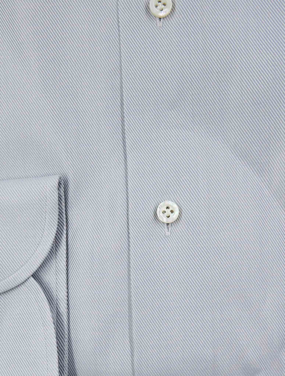 Isaia Gray White Cotton Shirt