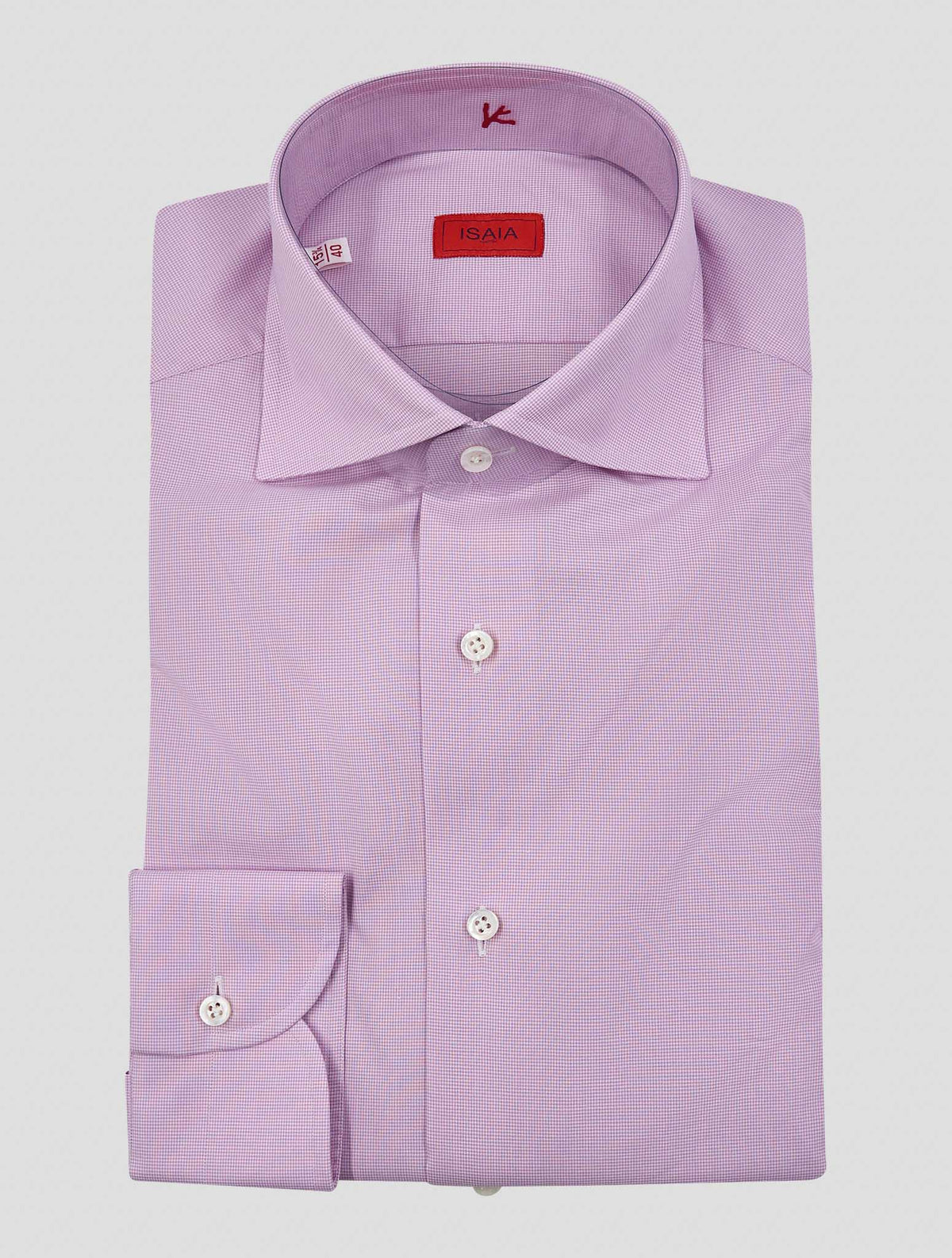 Isaia Pink White Cotton Shirt