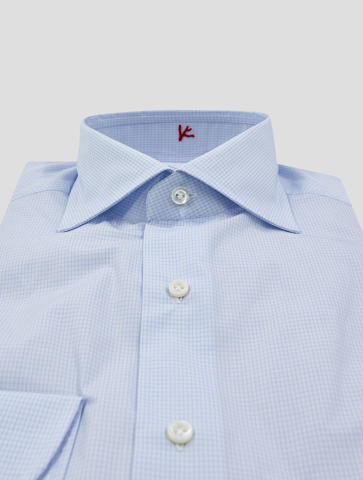 Isaia Light Blue White Cotton Shirt