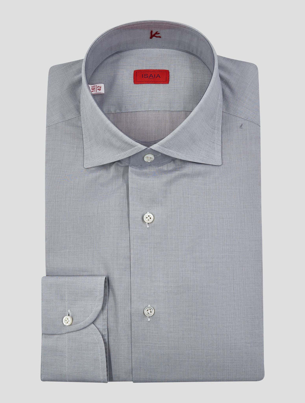 Isaia Gray Cotton Shirt