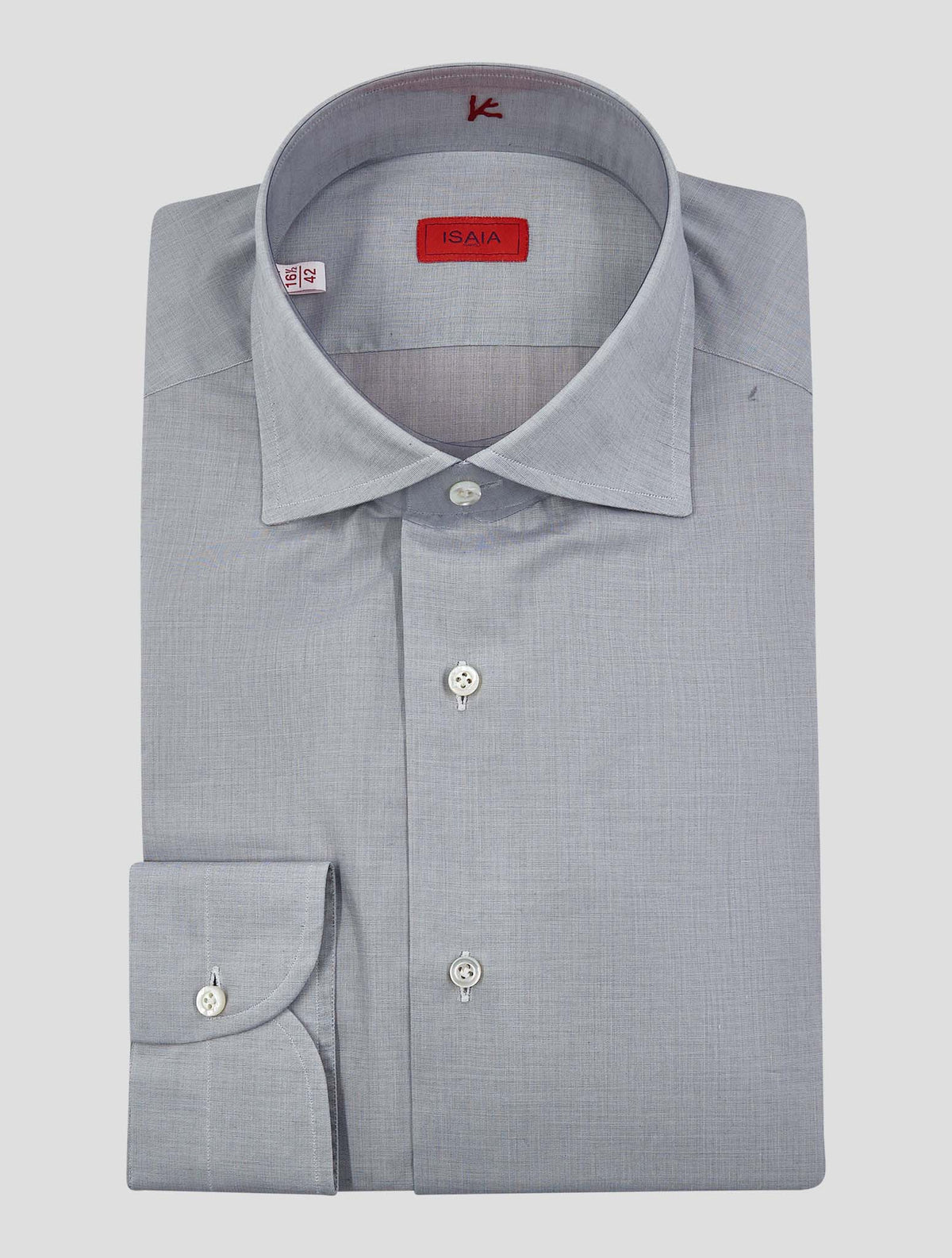 Isaia Gray Cotton Shirt
